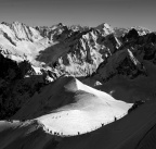 Le départ de la Vallée Blanche